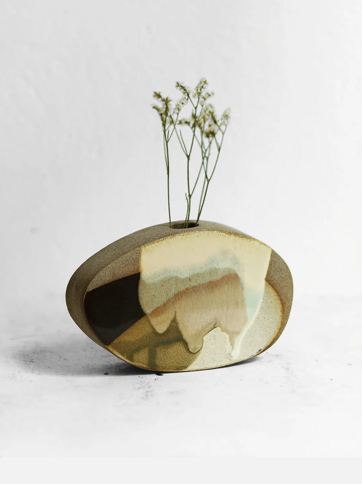 FLIP VASE // Art Series PAINTED GLAZE, Grey clay