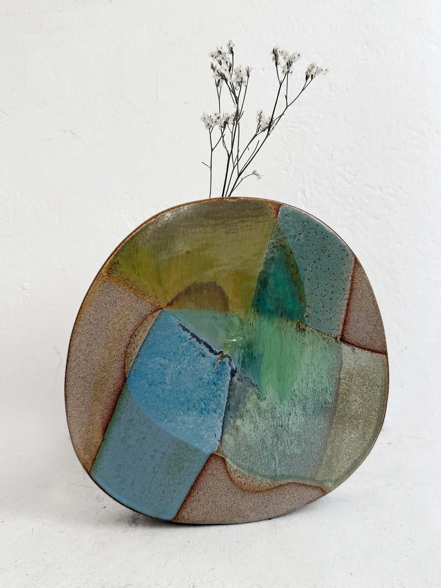 SCULPTURAL VASE // Art Series PAINTED GLAZE, Green