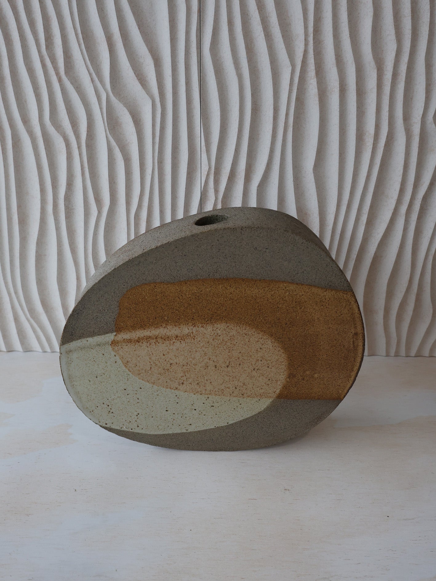 SCULPTURAL VASE // Art Series PAINTED GLAZE, Ochre