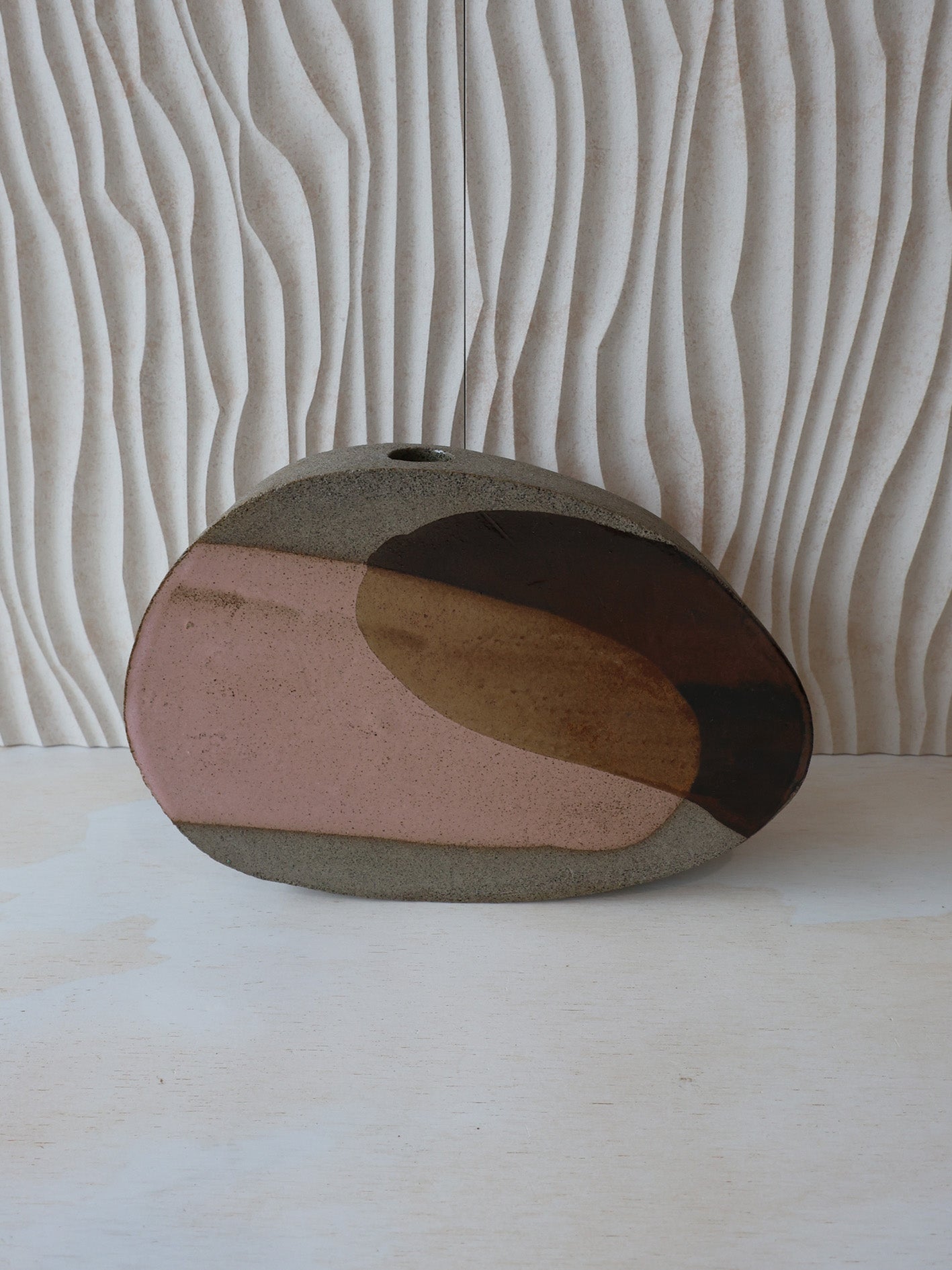SCULPTURAL VASE // Art Series PAINTED GLAZE, Pink