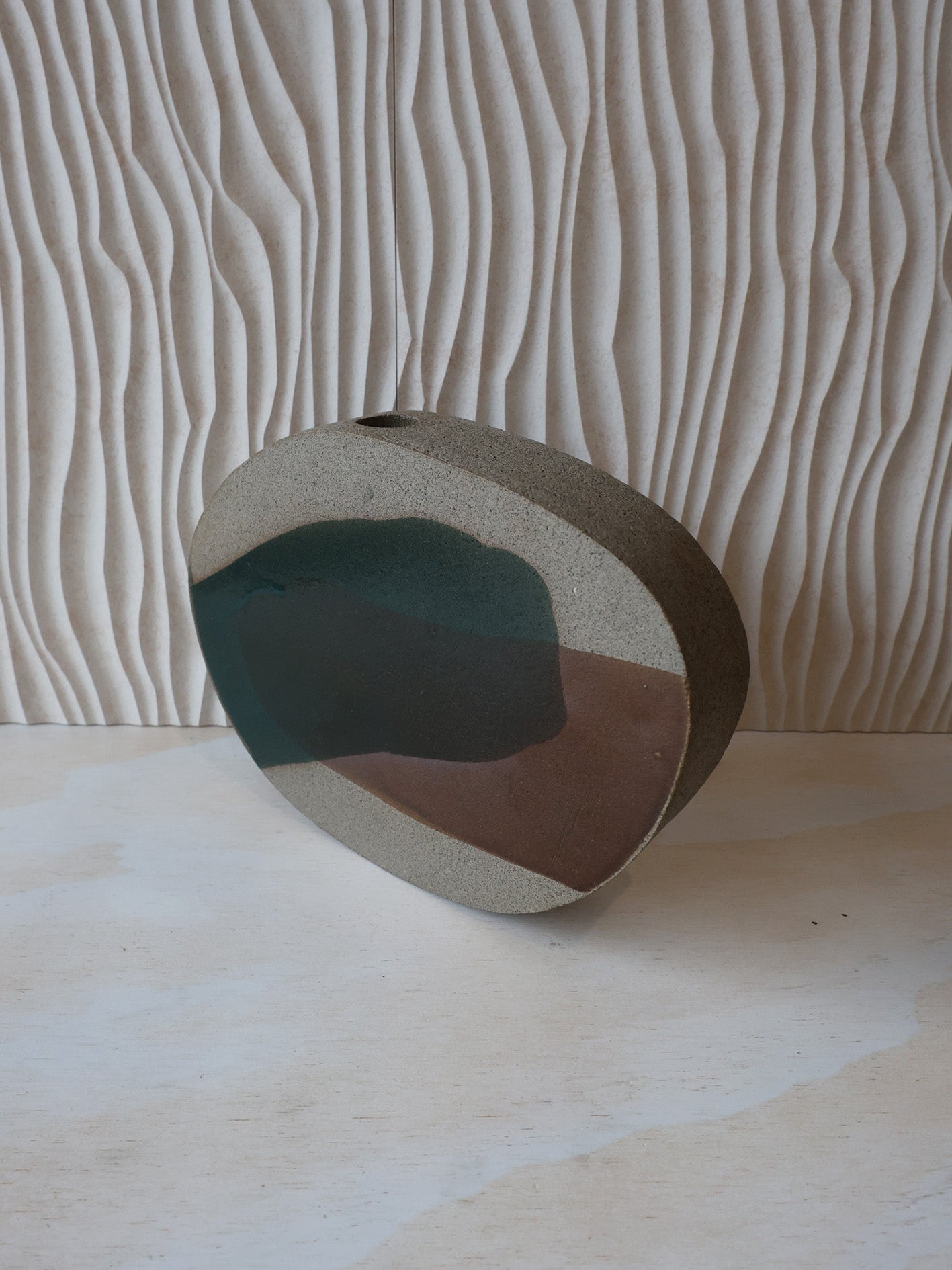 SCULPTURAL VASE // Art Series PAINTED GLAZE, Purple