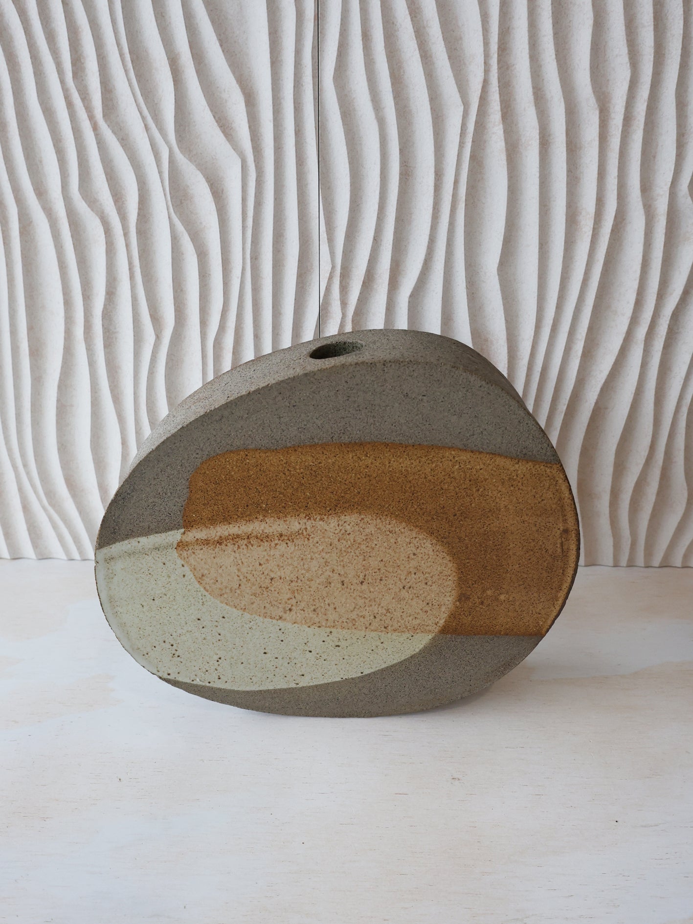 SCULPTURAL VASE // Art Series PAINTED GLAZE, Ochre