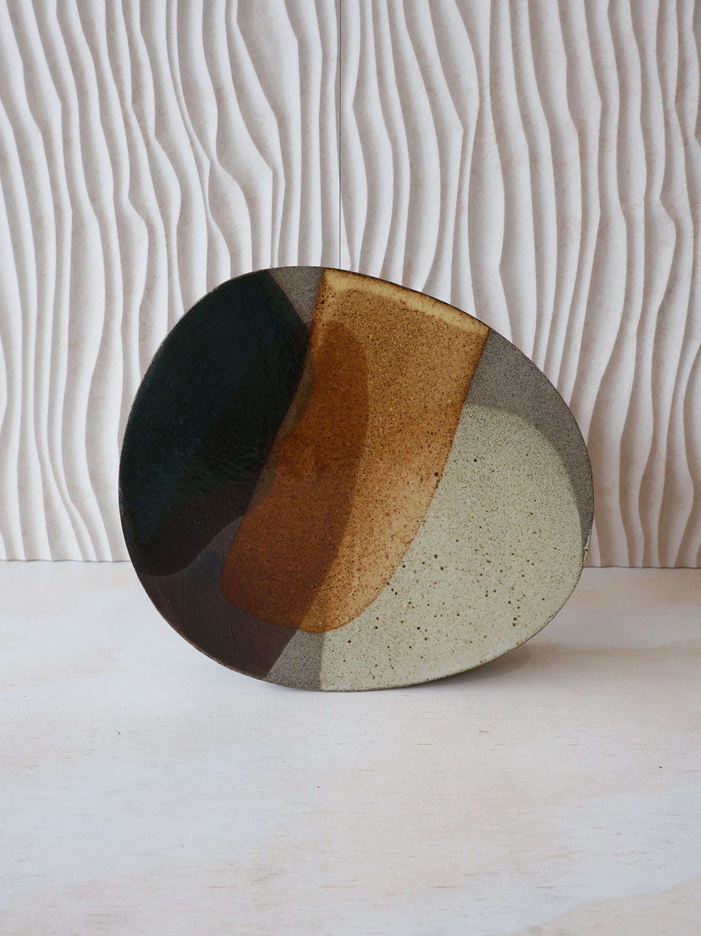 SCULPTURAL VASE // Art Series PAINTED GLAZE, Ochre