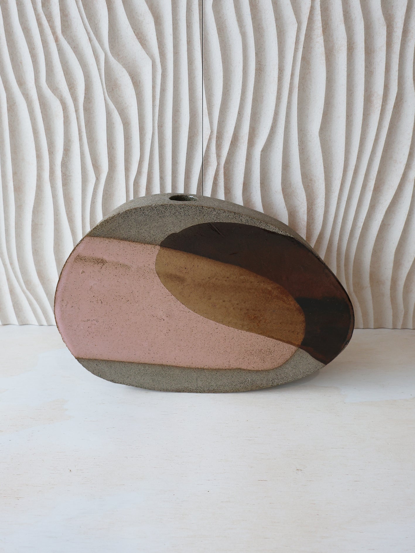 SCULPTURAL VASE // Art Series PAINTED GLAZE, Pink