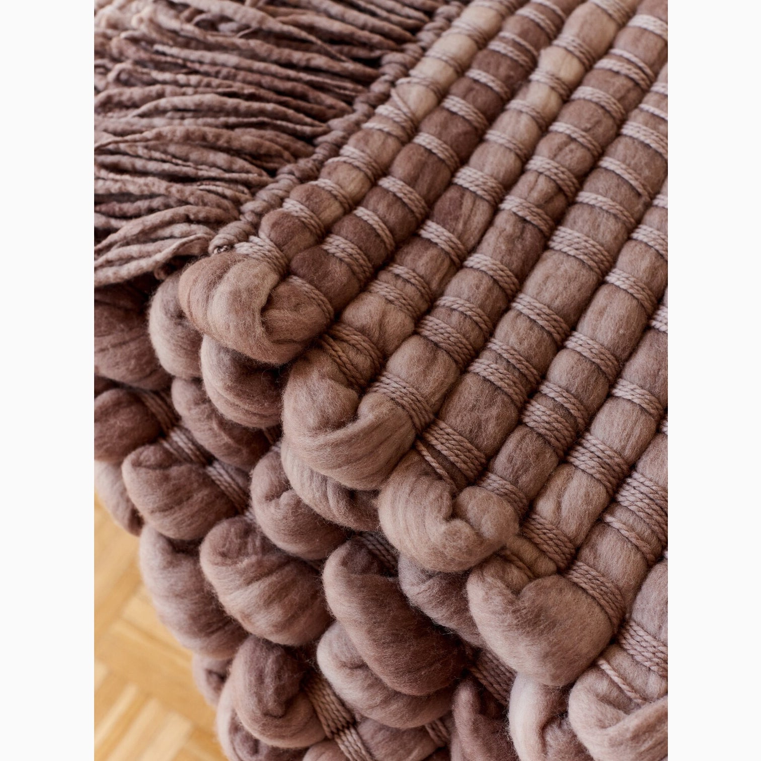 BED SCARF & BLANKET // Hand woven, Wool, DUSTY ROSE