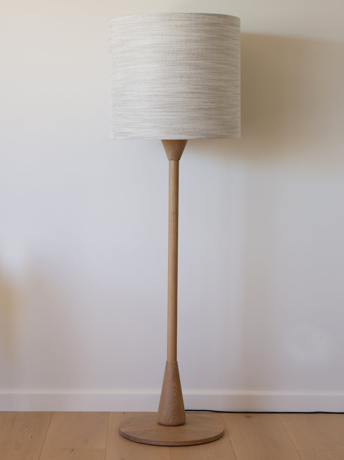 FLOOR LAMP // TOTE, Oak + Textural shade