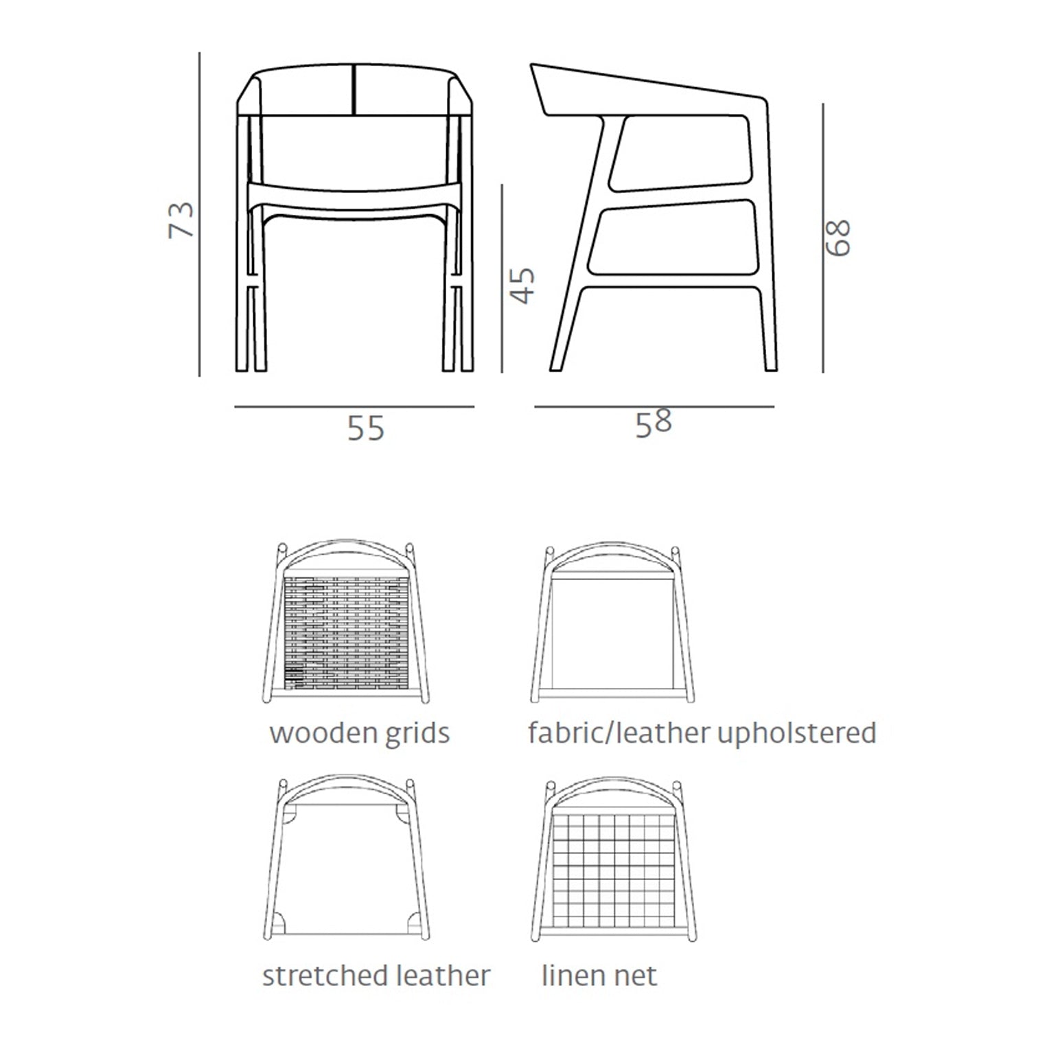 SALE - DINING CHAIR // TESA, Grid Seat, Oak (SET OF 6)