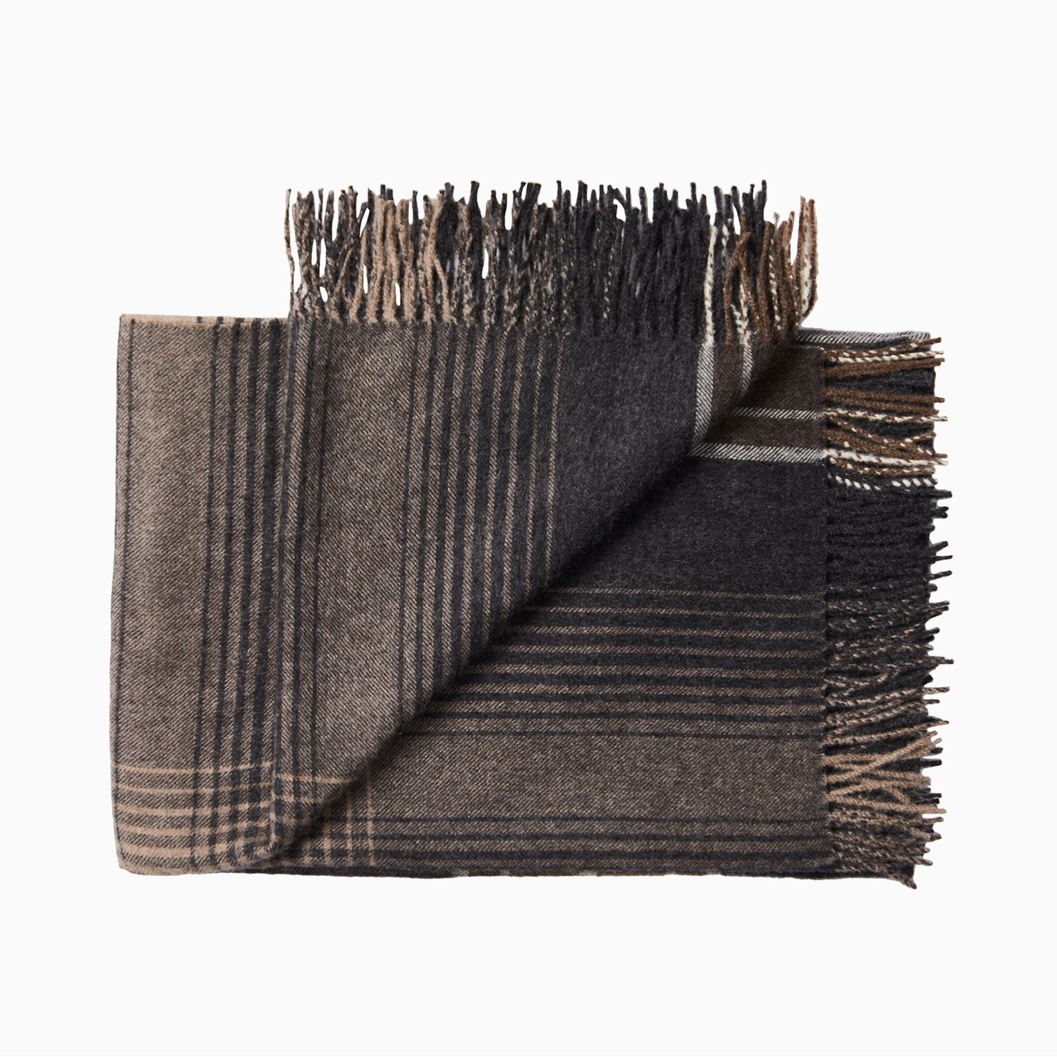 THROW // Baby Alpaca, BROWN/GREY CHECK