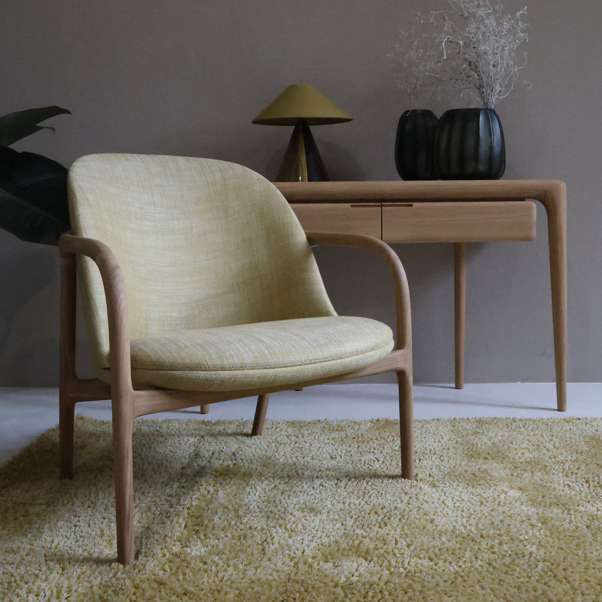ARTISAN LOUNGE CHAIR // Neva Trimmed [Oak / Flint 015]