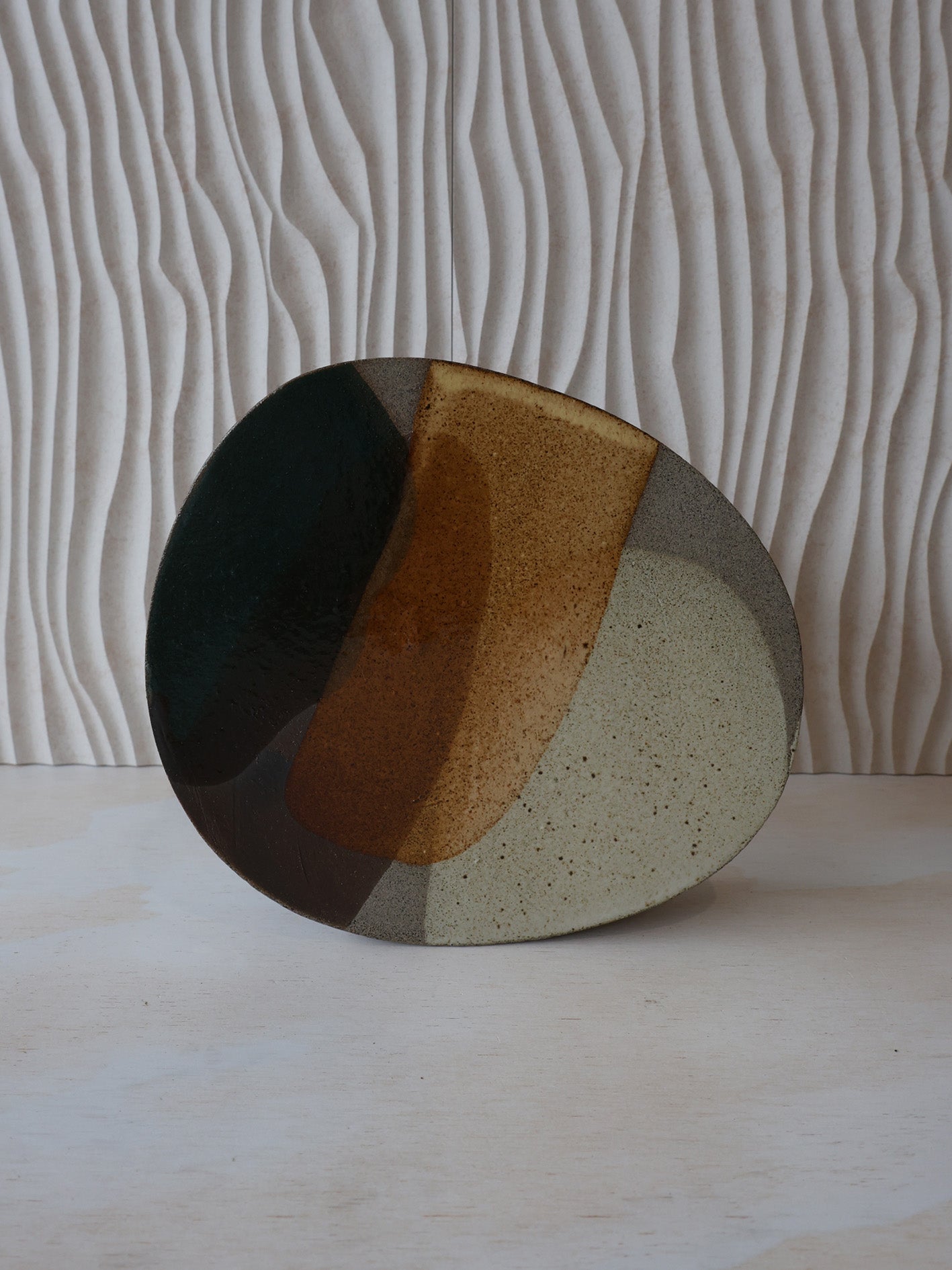 SCULPTURAL VASE // Art Series PAINTED GLAZE, Ochre