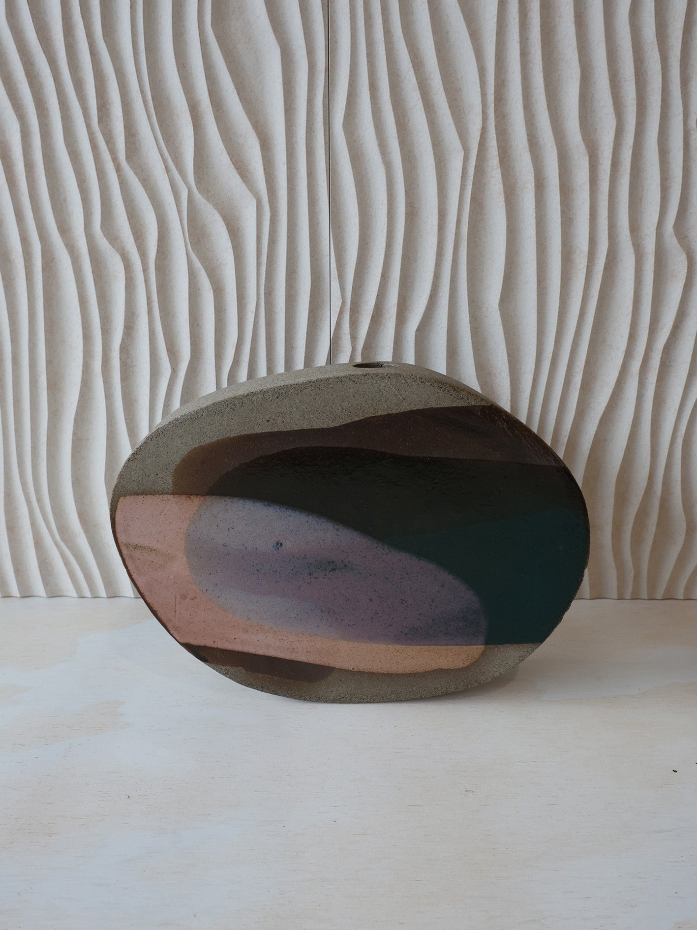 SCULPTURAL VASE // Art Series PAINTED GLAZE, Purple