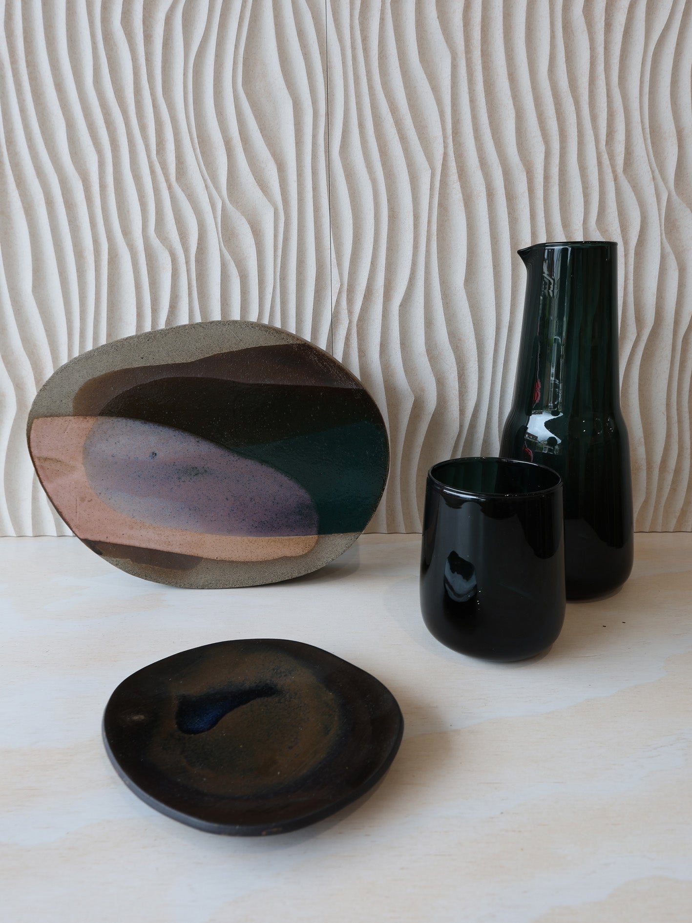 SCULPTURAL VASE // Art Series PAINTED GLAZE, Purple