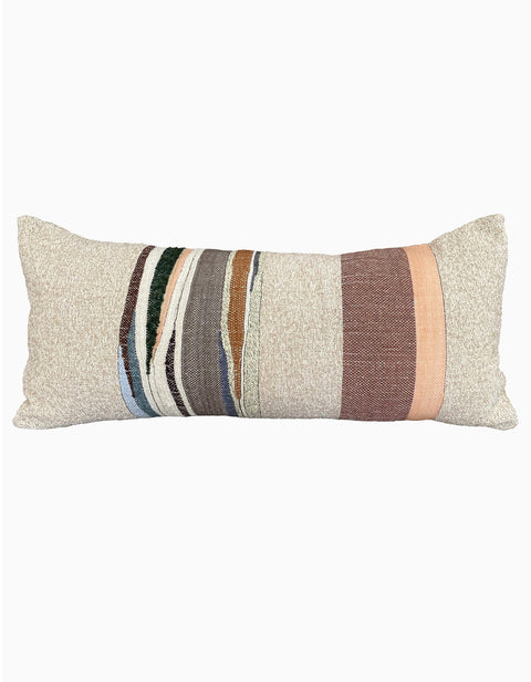 HANDWOVEN CUSHION // Rockslab [CLAY / GREEN]