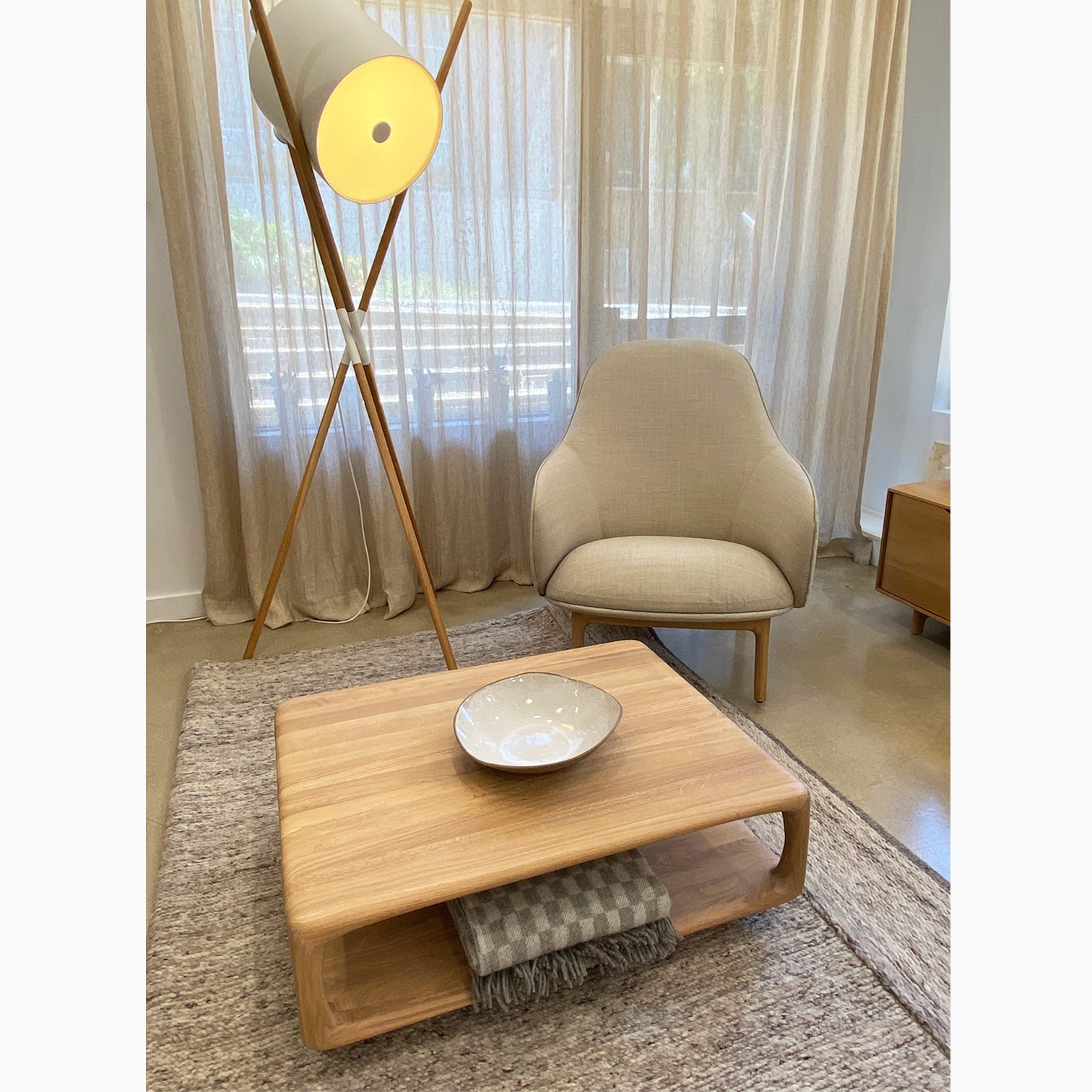 SALE - MELA LOUNGE CHAIR // High back, SAND