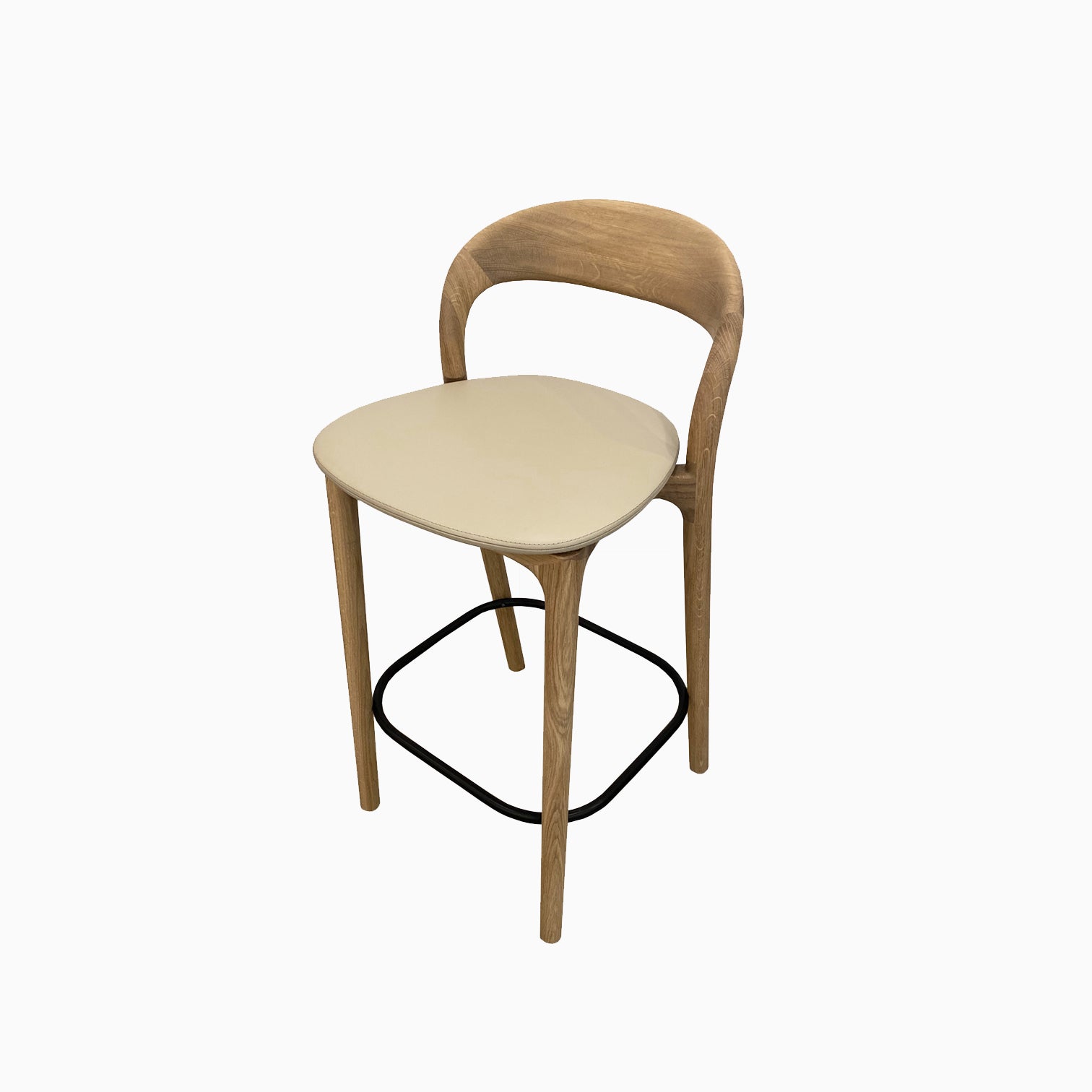 SALE - BAR CHAIR // NEVA LIGHT, Oak & Leather [9047]