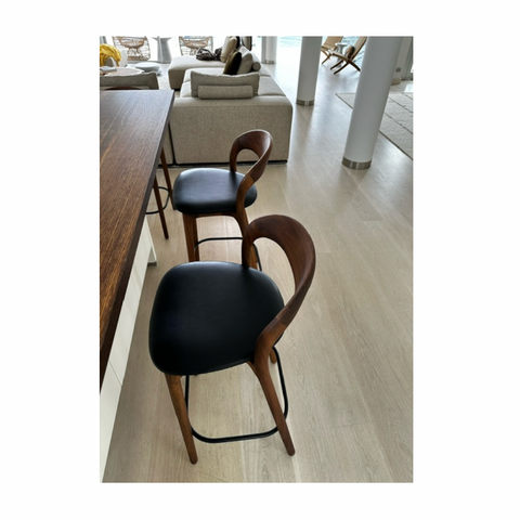 ARTISAN BREAKFAST BAR CHAIR // NEVA LIGHT, Walnut + Leather