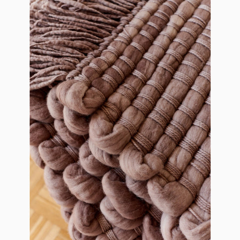 WOOL BLANKET // Hand woven, TAUPE