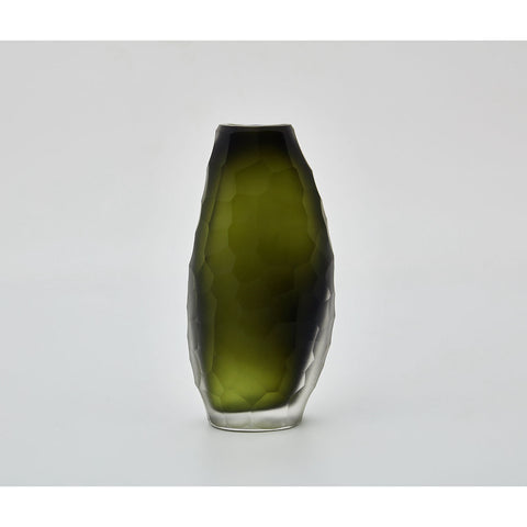 VASE // Glass, OLIVINE, frosted